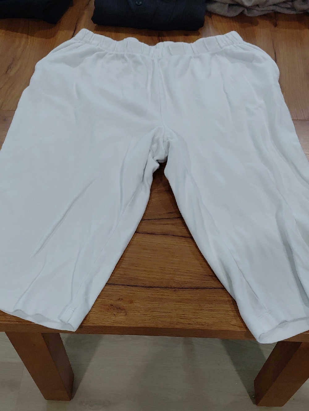 White Elastic-Waist Bottoms